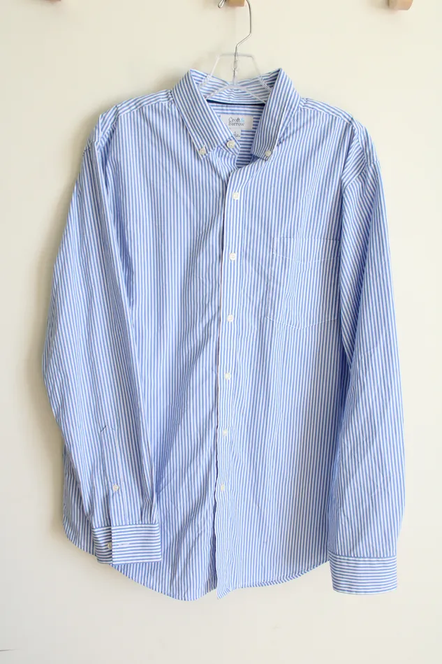 Rings Croft Barrow Croft Barrow Blue Striped Button Down Shirt L