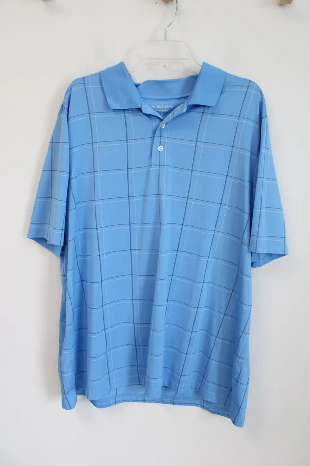 Rings Croft Barrow Performance Blue Black White Plaid Polo Shirt XXL Croft Barrow Rings Croft Barrow Performance Blue Black White Plaid Polo Shirt XXL Croft Barrow