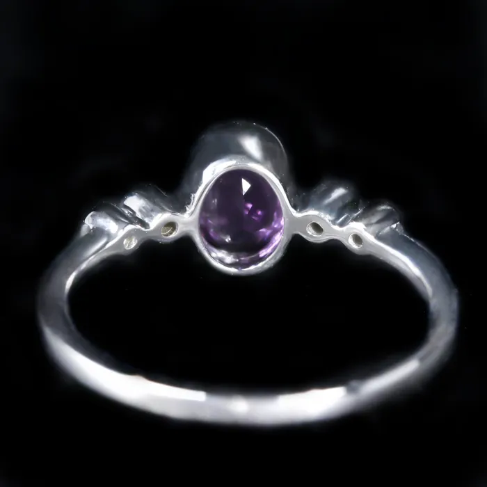 Rings Diamond South 14K White Gold 090 Carat Amethyst and Diamond Ring