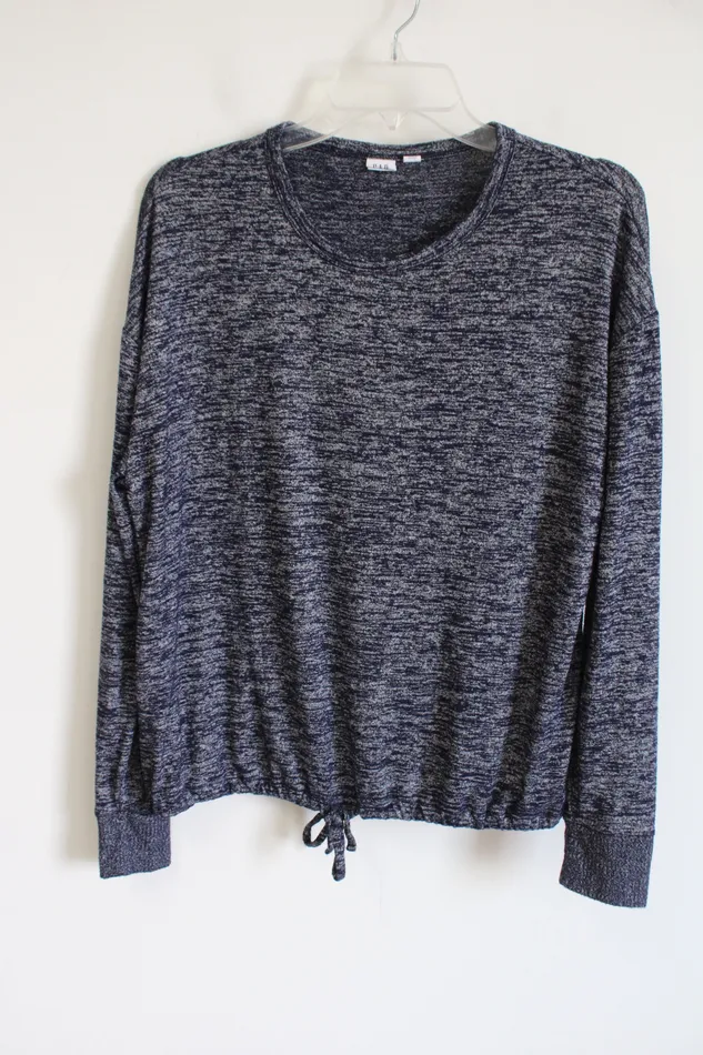 Rings Gap Gap Drawstring Waist Long Sleeved Blue Top M