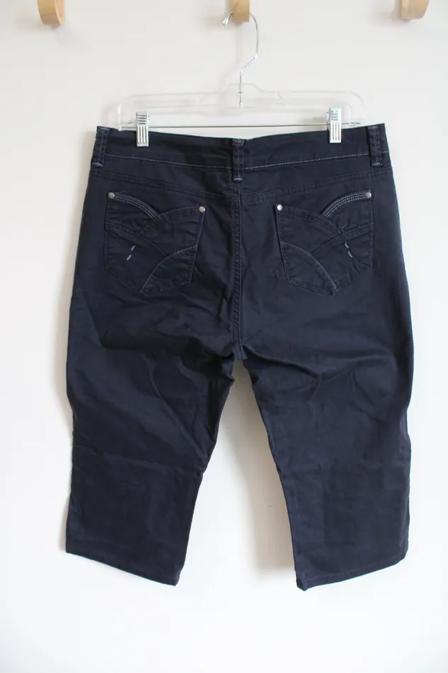 Rings Gloria Vanderbilt Gloria Vanderbilt The Perfect Fit Navy Blue Capris 12 Petite