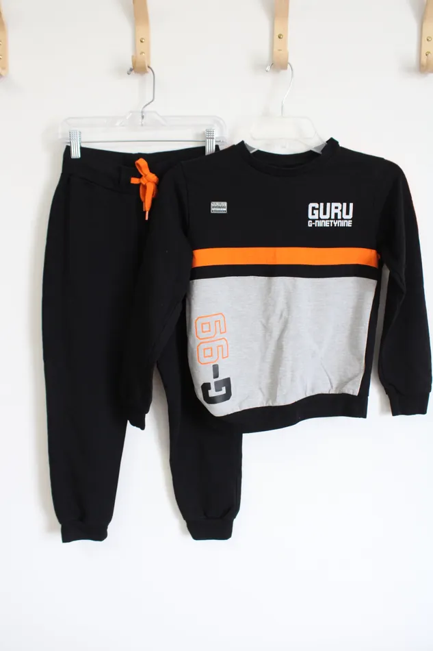 Rings Guru Guru G NinetyNine Black Gray Orange Sweatshirt Sweatpants 2Piece Set Youth 8 Rings Guru Guru G NinetyNine Black Gray Orange Sweatshirt Sweatpants 2Piece Set Youth 8