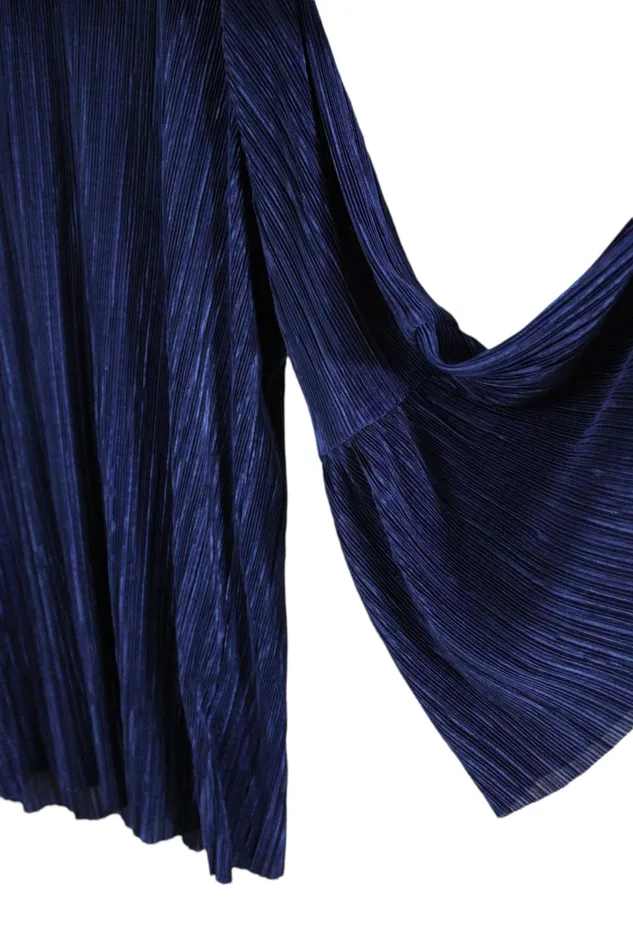 Rings Jaclyn Smith Blue Pleated Blouse 1X Jaclyn Smith