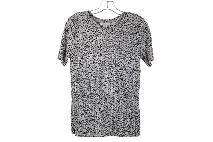 Rings Jaclyn Smith Jaclyn Smith White Pleated Spotted Top M