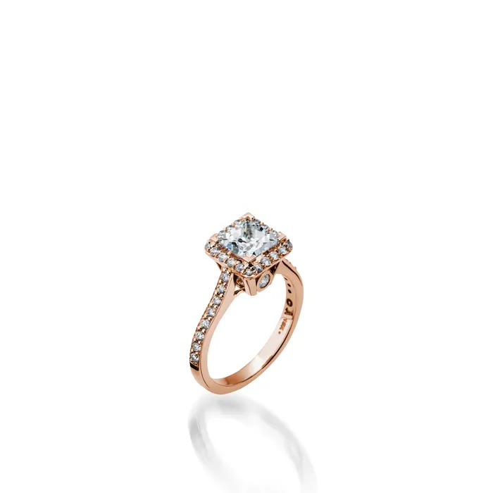 Rings John Atencio Satin Princess Cut Yellow Gold Engagement Ring