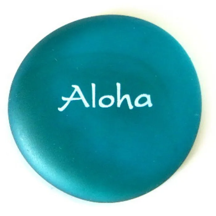 Rings LIFEFORCEGLASS Frosted Glass Aloha Mermaid Message Stone