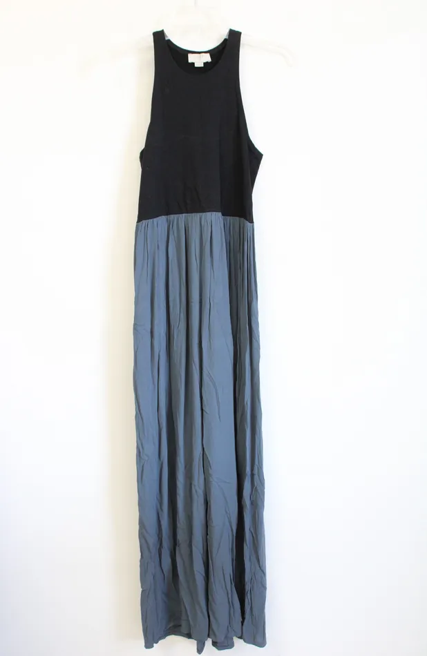 Rings LOFT Black Blue Maxi Dress XSS Petite Ann Taylor LOFT
