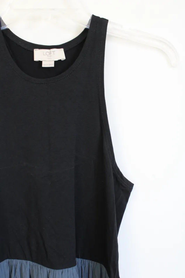 Rings LOFT Black Blue Maxi Dress XSS Petite Ann Taylor LOFT