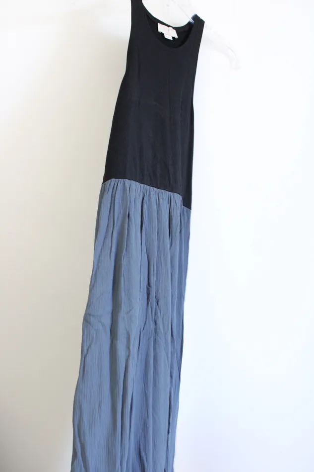 Rings LOFT Black Blue Maxi Dress XSS Petite Ann Taylor LOFT