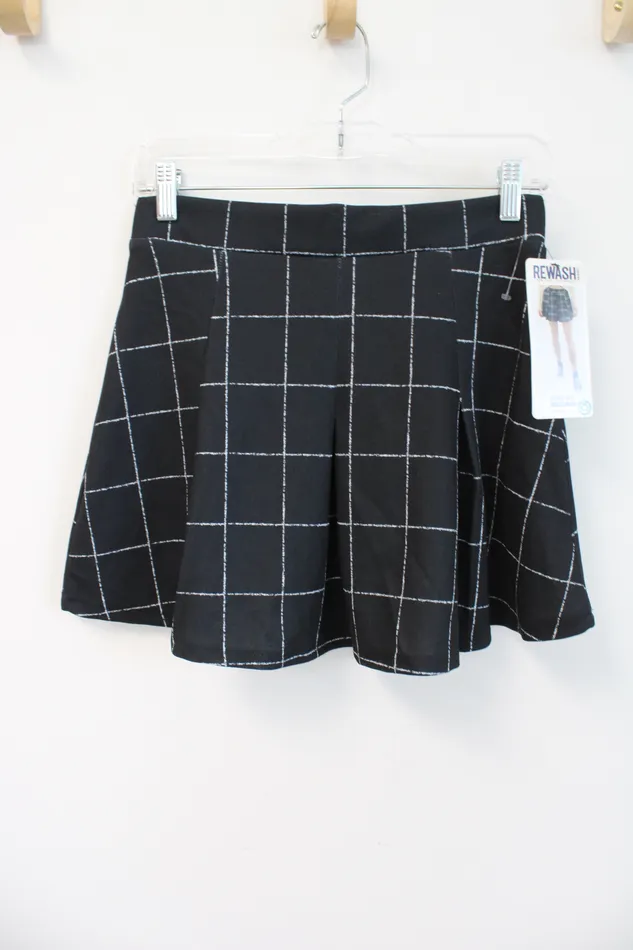 Rings NEW Rewash Black White Plaid Mini Skirt S Rewash