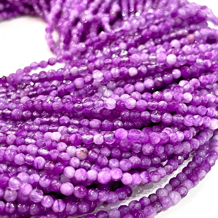 Rings Peppy Beads 3mm Lilac Jade Faceted Round Gemstone Beads 127 Beads