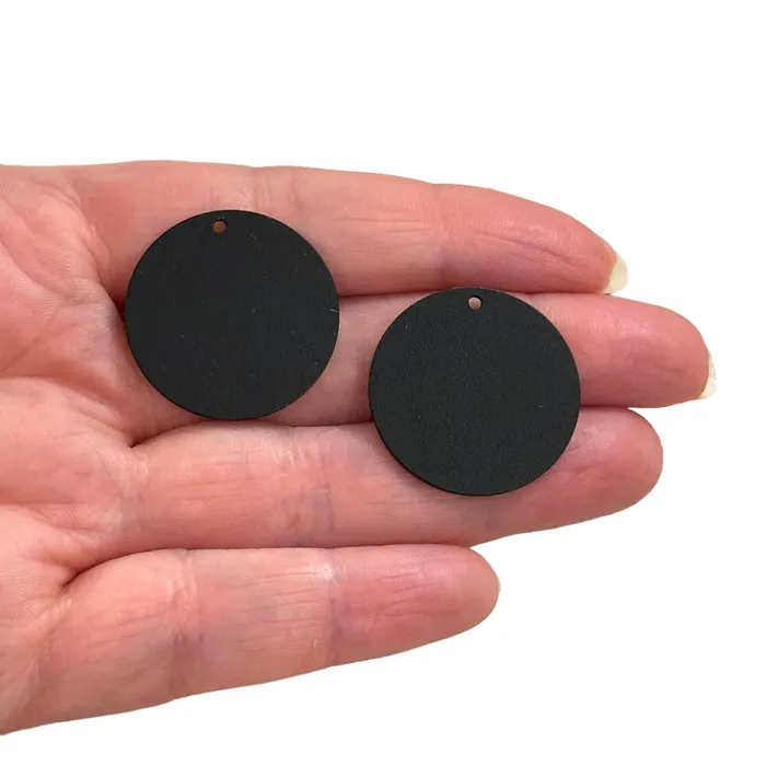 Rings Peppy Beads Black Plated 26mm Round Tag Charms Black Round Tag Charms 2 pcs in a pack Rings Peppy Beads Black Plated 26mm Round Tag Charms Black Round Tag Charms 2 pcs in a pack