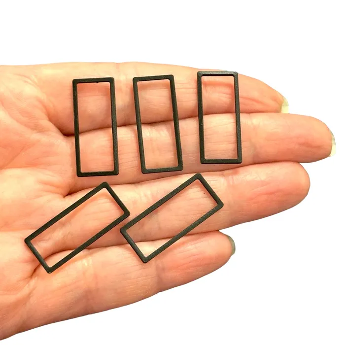 Rings Peppy Beads Black Plated 26x12mm Rectangle Charms Black Rectangle Connector Charms 5 pcs in a pack Rings Peppy Beads Black Plated 26x12mm Rectangle Charms Black Rectangle Connector Charms 5 pcs in a pack