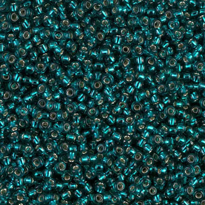 Rings Peppy Beads Miyuki Seed Beads 110 Transparent Silver Dark Teal 0030NEW