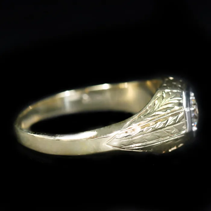 Rings Platinum 1911 Art Deco 040 Carat Old European Cut Diamond Ring