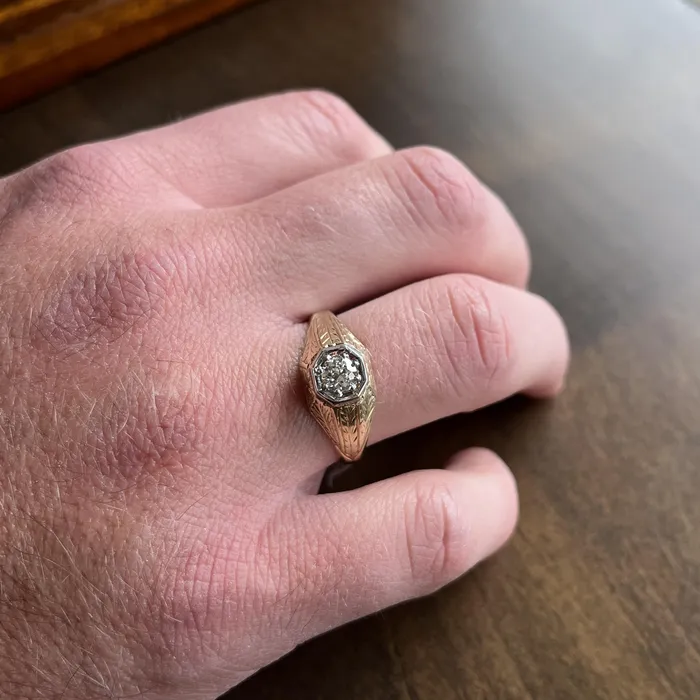 Rings Platinum 1911 Art Deco 040 Carat Old European Cut Diamond Ring