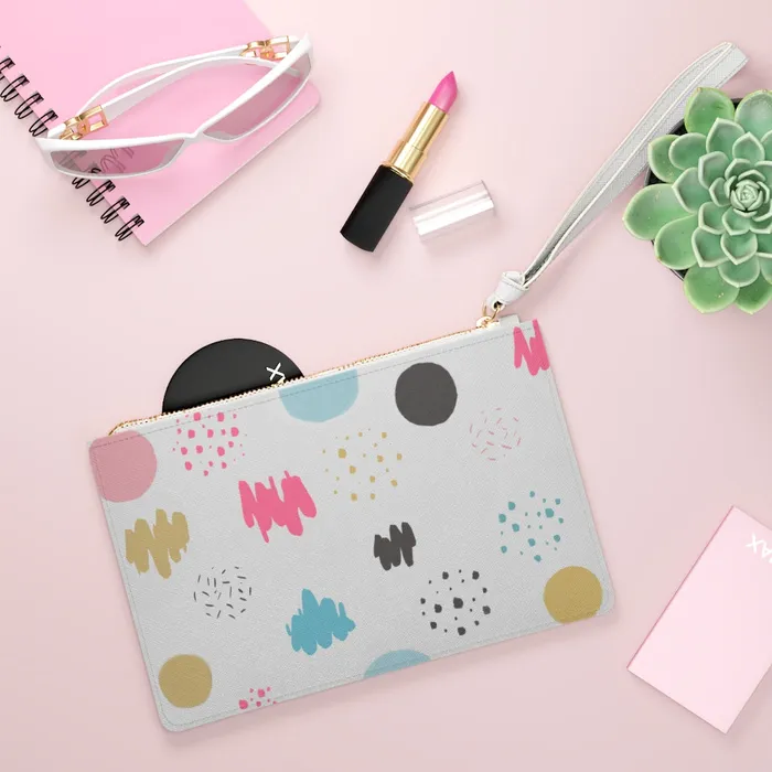 Rings Portraits by NC Clutch Bag Colorful Circle Design