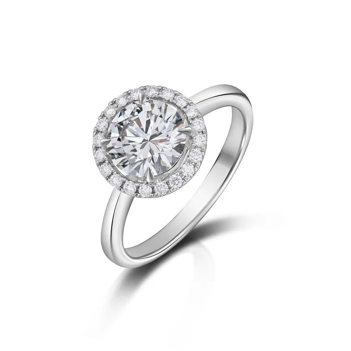 Rings Stephen Silver Fine Jewelry 153 Carat Round Brilliant Cut Diamond Halo Ring