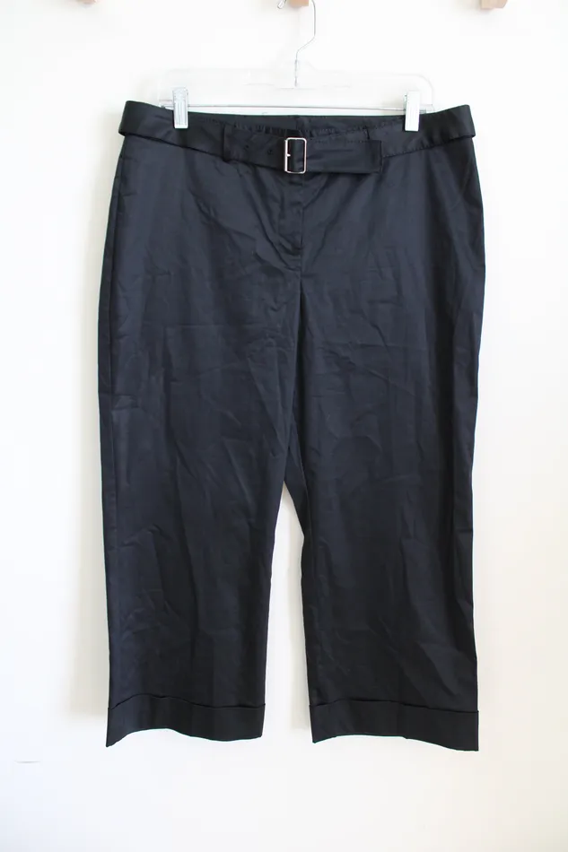 Rings The Limited The Limited Stretch Black SatinLook Capri Pant 12