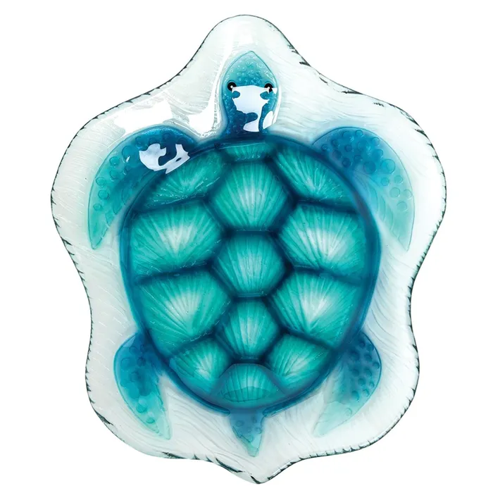 Rings THEBEACHCOMBER Beachcombers Blue Sea Turtle Glass Plate