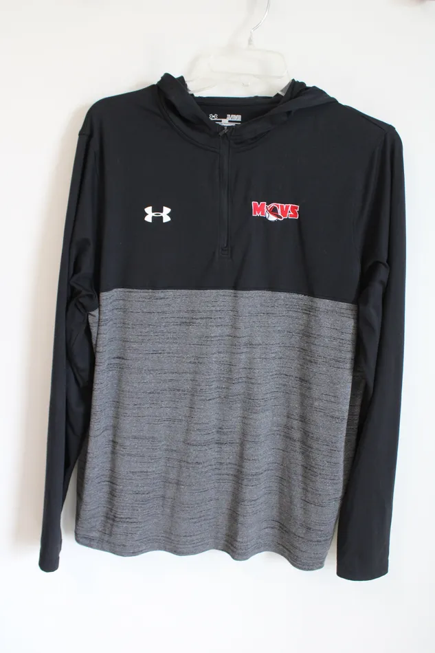 Rings Under Armour Under Armour Black Gray Mavs Logo Quarter Zip Hoodie XL
