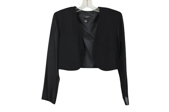 Rings Virgo Virgo Black Chiffon Short Blazer 10