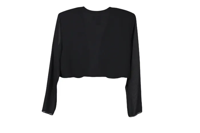 Rings Virgo Virgo Black Chiffon Short Blazer 10