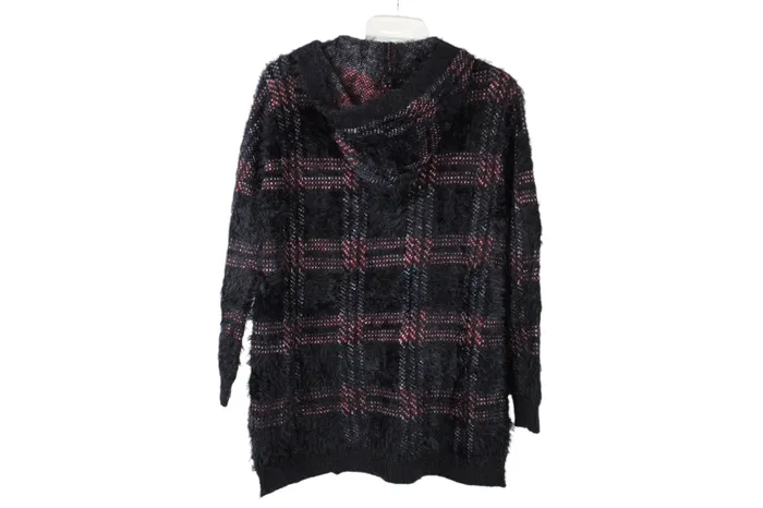 Rock Republic Rings Rock Republic Black Red Plaid Fuzzy Sweater M