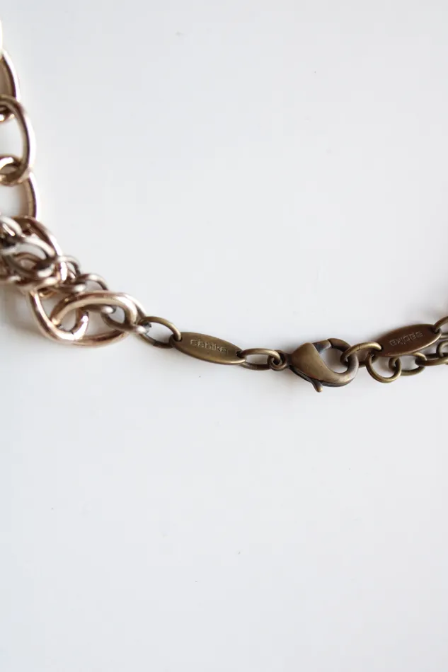 Sabika Classics Silver Bronze Rose Gold Mixed Metal Layered Chain Necklace Sabika Necklaces