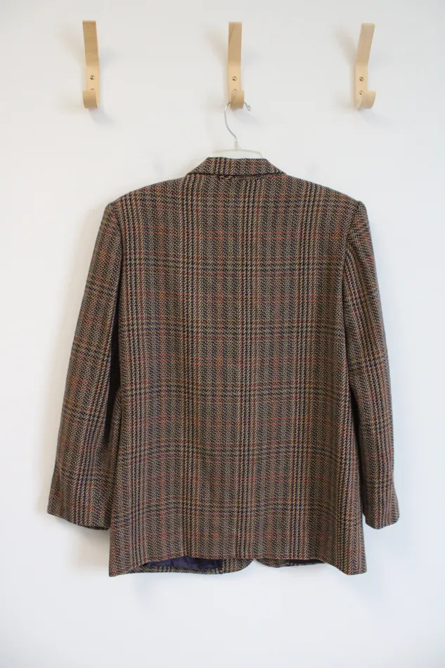 Sag Harbor Earrings Sag Harbor Vintage Brown Plaid Blazer 10