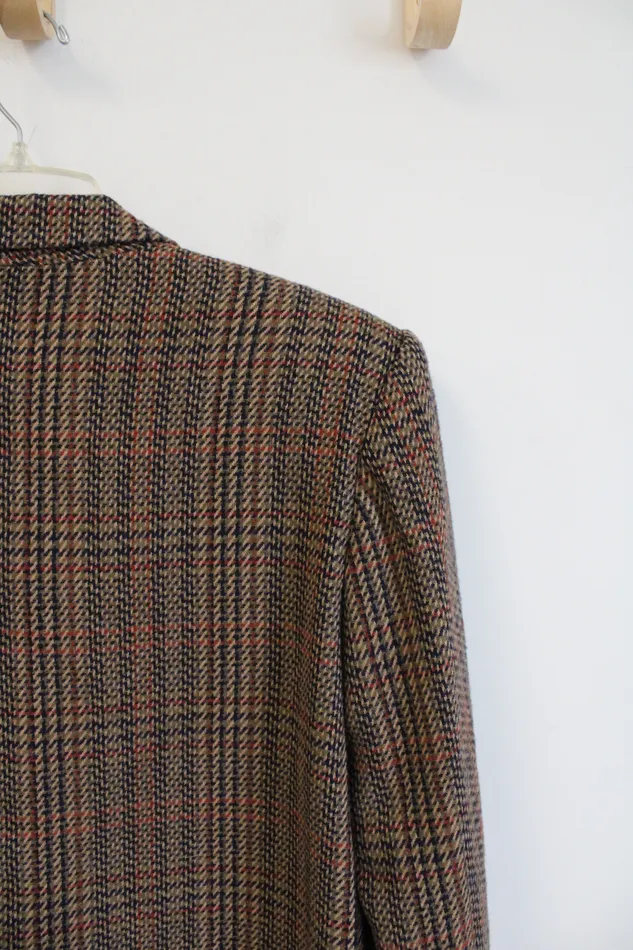 Sag Harbor Earrings Sag Harbor Vintage Brown Plaid Blazer 10