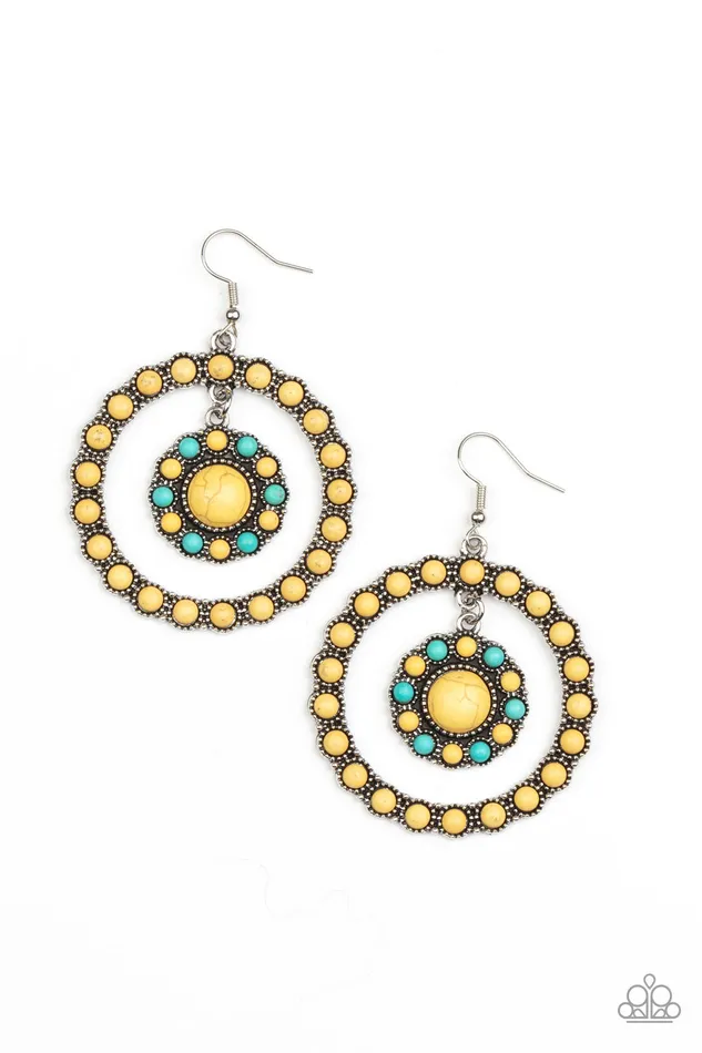 Saguaro Sanctuary Yellow Paparazzi Accessories Earrings