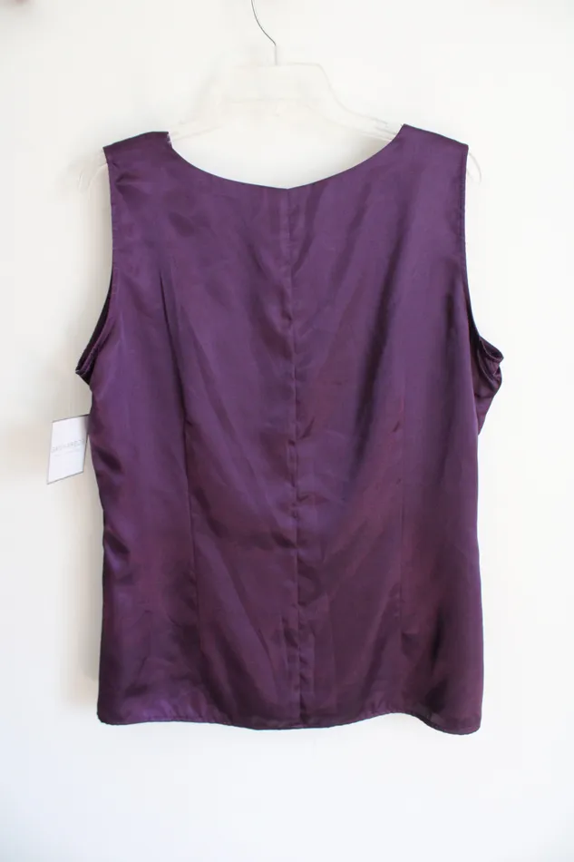 Sah Harbor Eggplant Purple Satin Tank L Sag Harbor Earrings