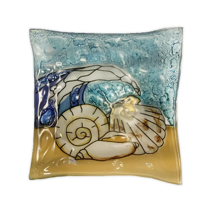 Seashell Medium Square Plate PAMPEANAGLASS Earrings