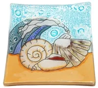 Seashell Medium Square Plate PAMPEANAGLASS Earrings