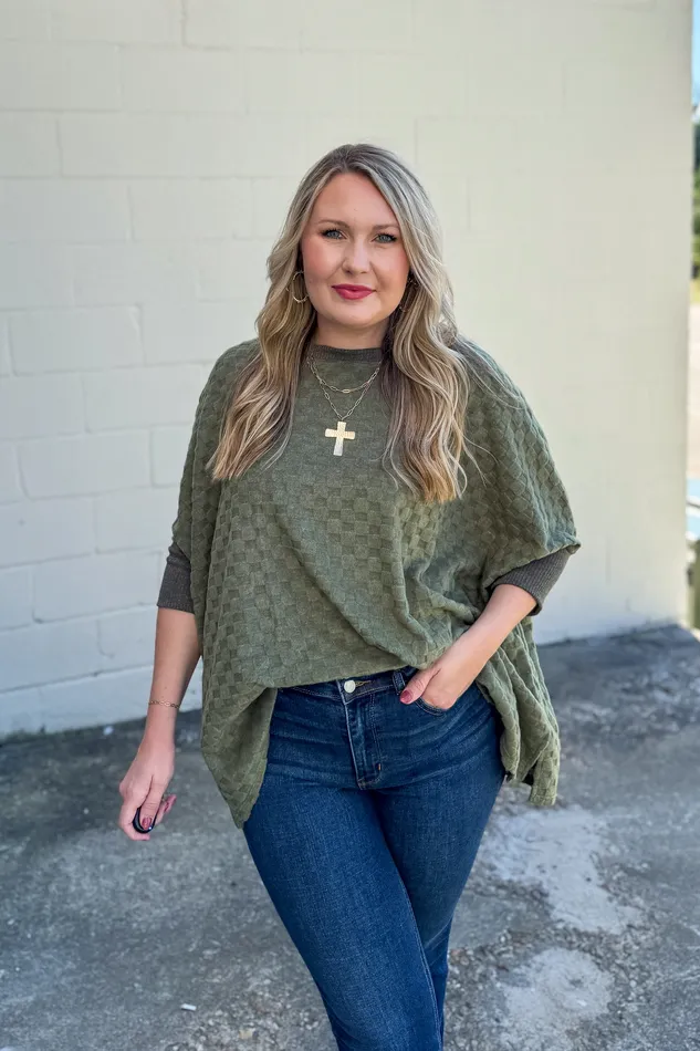 Sew In Love Checks and Balances Dolman Top Necklaces
