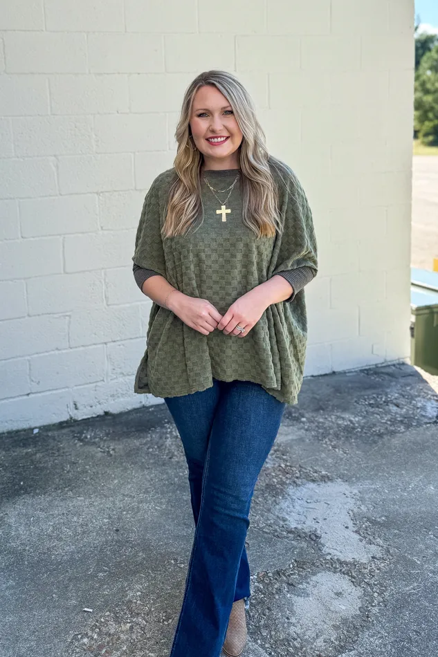 Sew In Love Checks and Balances Dolman Top Necklaces