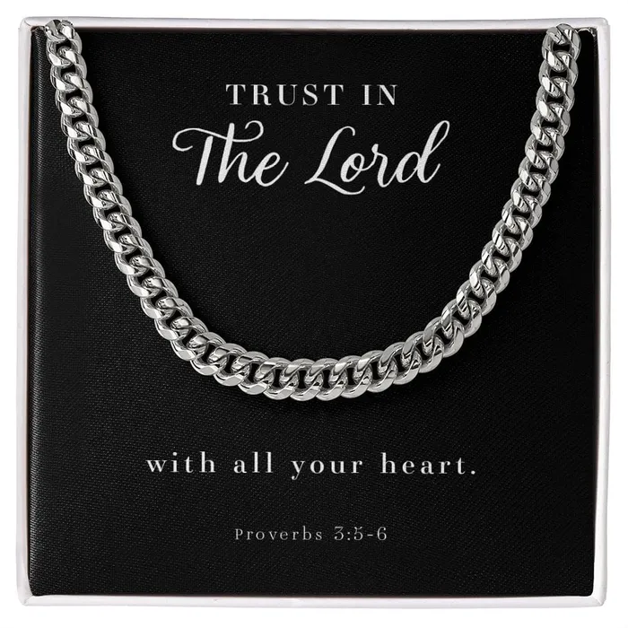 ShineOn Fulfillment Necklaces Cuban Link Chain Mens Necklace Proverbs 356