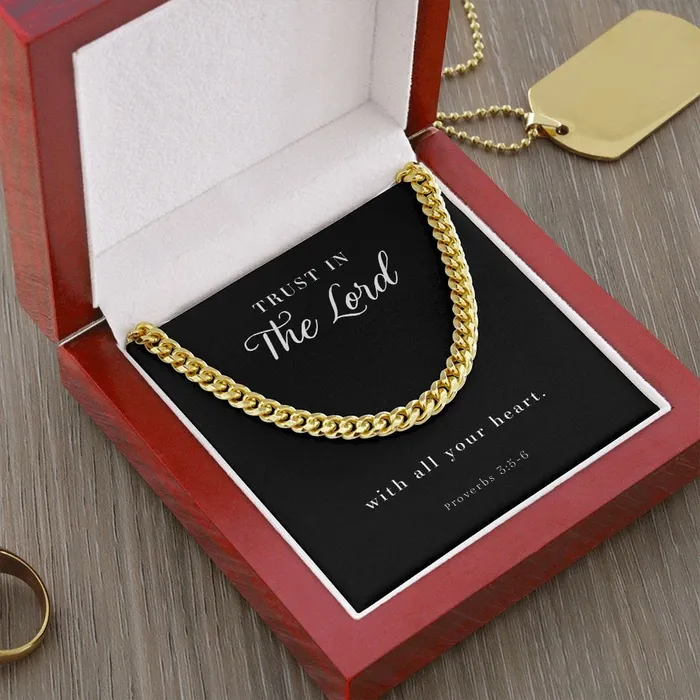 ShineOn Fulfillment Necklaces Cuban Link Chain Mens Necklace Proverbs 356