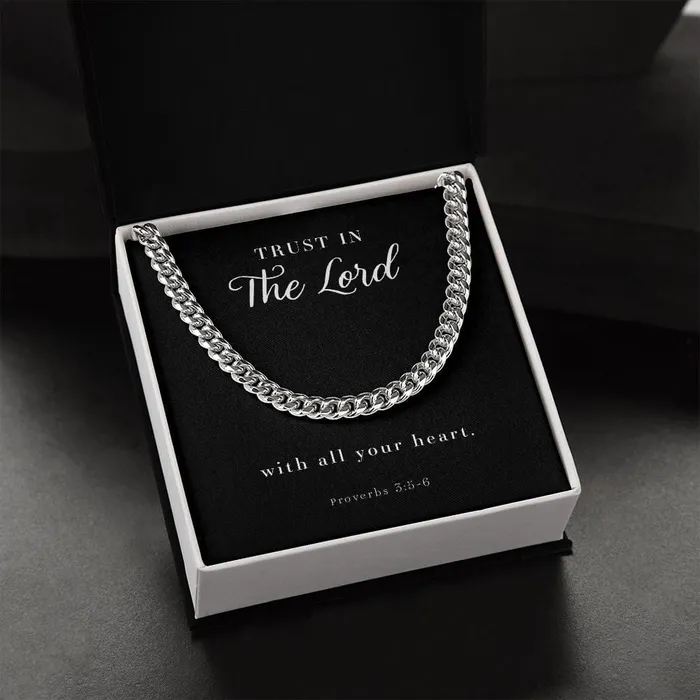 ShineOn Fulfillment Necklaces Cuban Link Chain Mens Necklace Proverbs 356