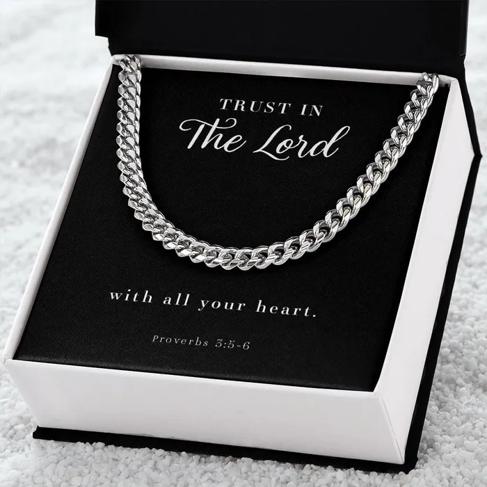 ShineOn Fulfillment Necklaces Cuban Link Chain Mens Necklace Proverbs 356