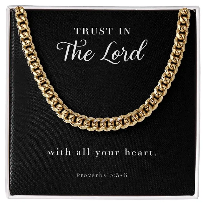 ShineOn Fulfillment Necklaces Cuban Link Chain Mens Necklace Proverbs 356