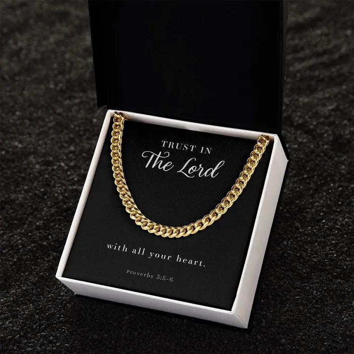 ShineOn Fulfillment Necklaces Cuban Link Chain Mens Necklace Proverbs 356