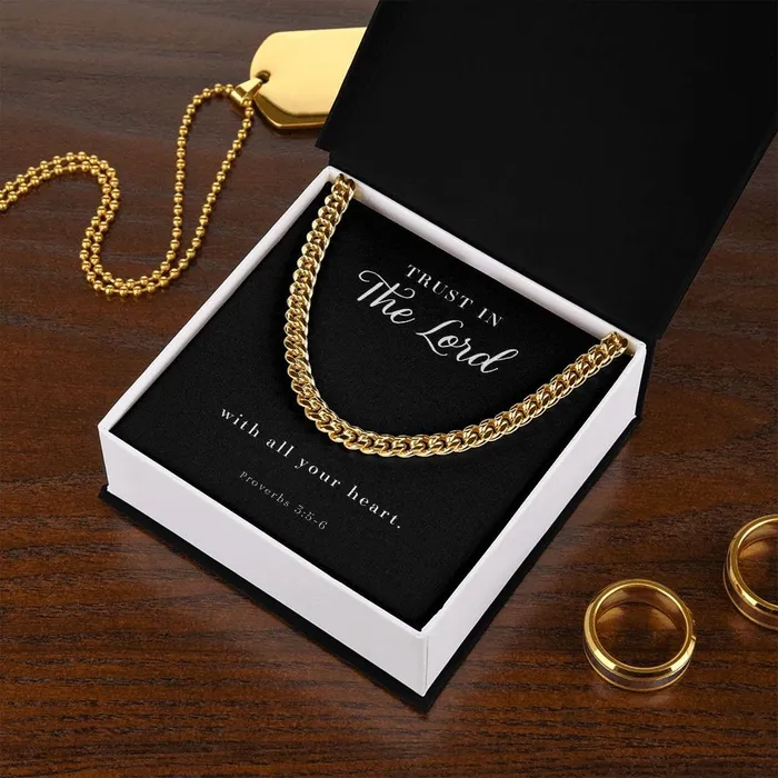ShineOn Fulfillment Necklaces Cuban Link Chain Mens Necklace Proverbs 356