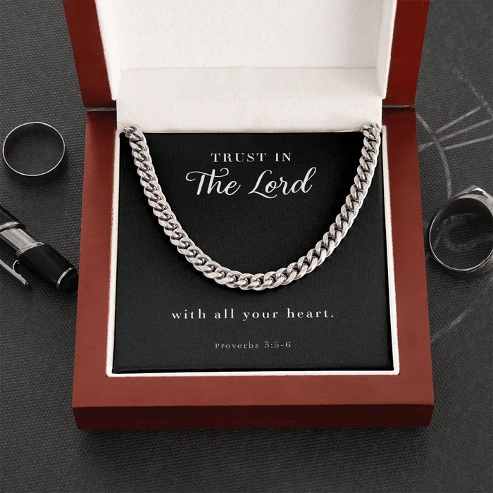 ShineOn Fulfillment Necklaces Cuban Link Chain Mens Necklace Proverbs 356