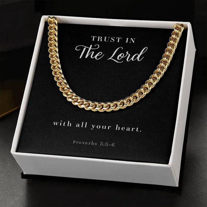 ShineOn Fulfillment Necklaces Cuban Link Chain Mens Necklace Proverbs 356