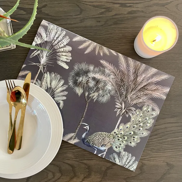 SHORELINE Exotic Zanana Dark Paper Placemats Earrings
