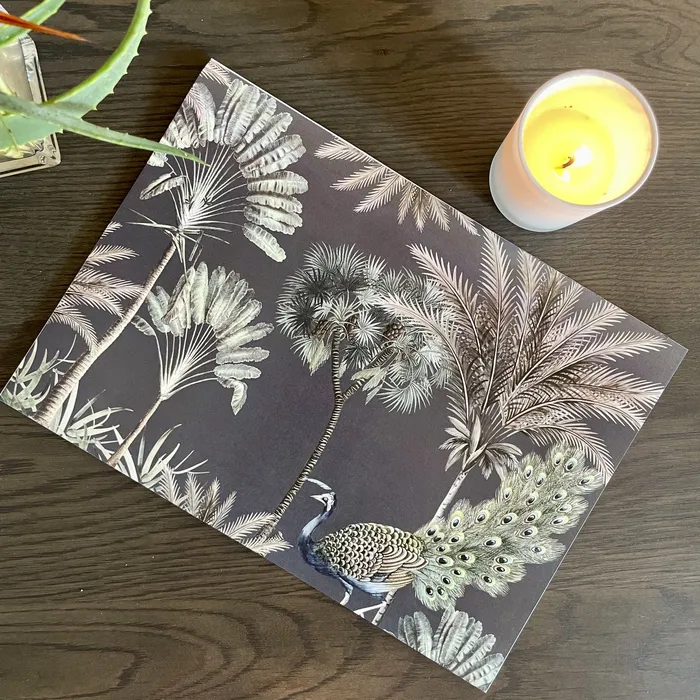 SHORELINE Exotic Zanana Dark Paper Placemats Earrings