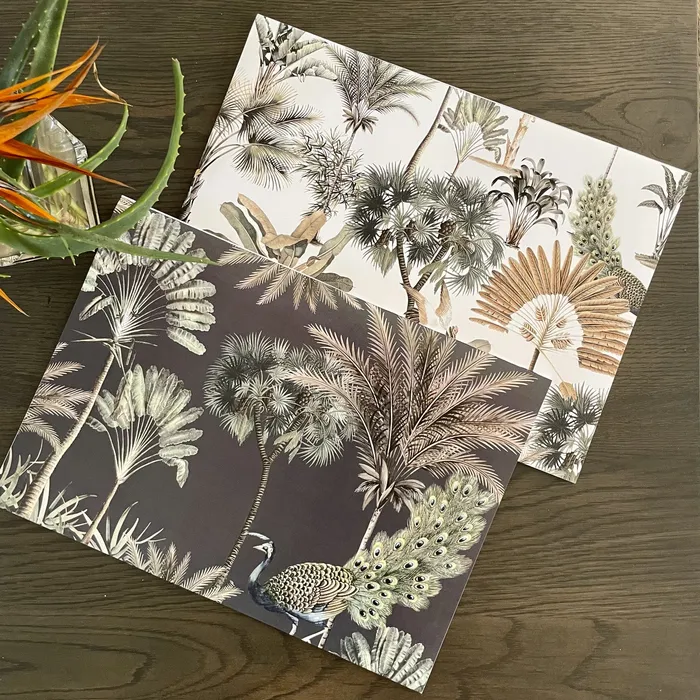 SHORELINE Exotic Zanana Dark Paper Placemats Earrings