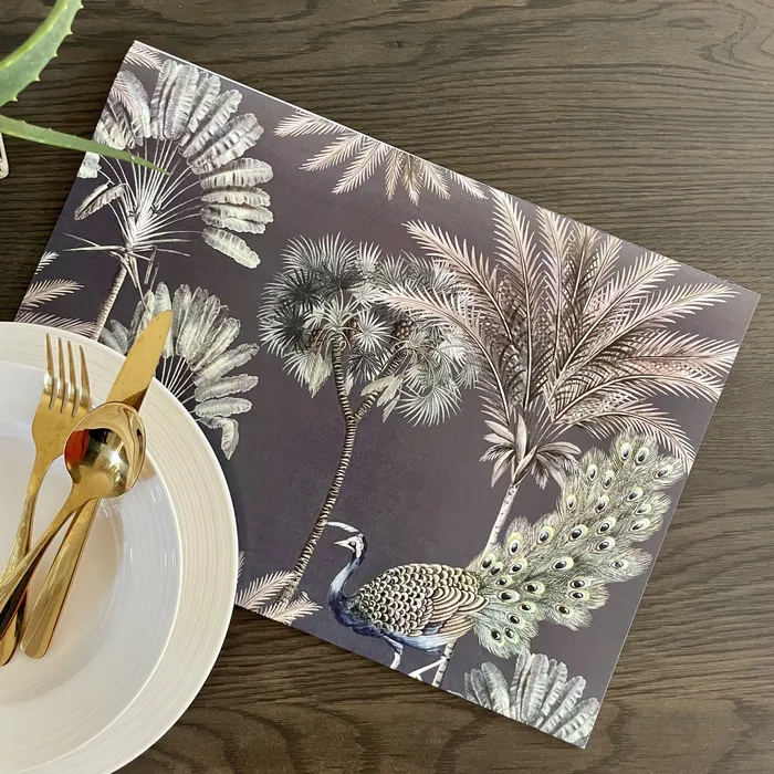 SHORELINE Exotic Zanana Dark Paper Placemats Earrings